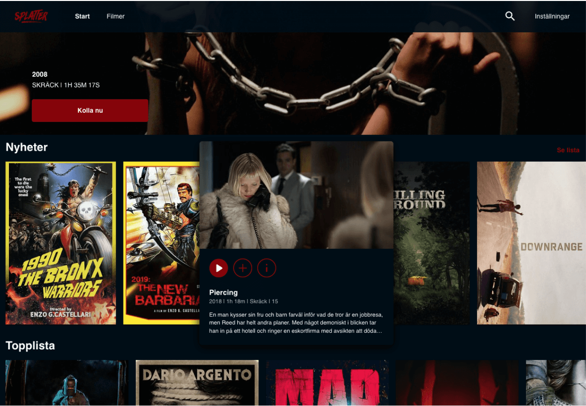 Screenshot of the Splatter application in web browser
